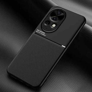 For Huawei nova 12 Pro Classic Tilt Strip Grain Magnetic Shockproof PC + TPU Phone Case(Black)