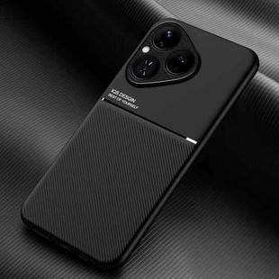 For Huawei Pura 80 5G Classic Tilt Strip Grain Magnetic PC Hybrid TPU Phone Case(Black)