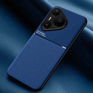 For Huawei Pura 80 Pro 5G Classic Tilt Strip Grain Magnetic PC Hybrid TPU Phone Case(Blue)