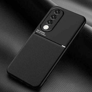 For Honor 90 Pro Classic Tilt Strip Grain Magnetic Shockproof PC + TPU Phone Case(Black)