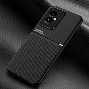 For Honor 100 Classic Tilt Strip Grain Magnetic PC Hybrid TPU Phone Case(Black)