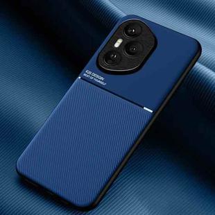 For Honor 400 Pro Global 160.8mm Classic Tilt Strip Grain Magnetic PC Hybrid TPU Phone Case(Blue)