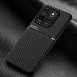 For Honor X6c 4G Classic Tilt Strip Grain Magnetic PC Hybrid TPU Phone Case(Black)