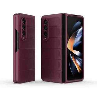 For Samsung Galaxy Z Fold4 5G Magic Shield Fold PC Shockproof Phone Case(Wine Red)