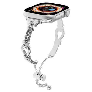 For Apple Watch Ultra 2 49mm Twist Metal Bracelet Chain Watch Band(Silver)
