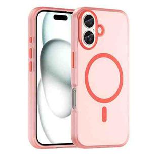 For iPhone 16 Plus MagSafe Frosted Translucent TPU + PC Full Coverage Phone Case(Red)