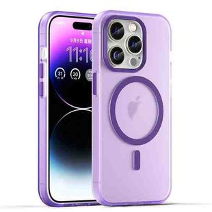 For iPhone 16 Pro MagSafe Frosted Translucent TPU + PC Full Coverage Phone Case(Dark Purple)