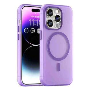 For iPhone 14 Pro Max MagSafe Frosted Translucent TPU + PC Full Coverage Phone Case(Dark Purple)