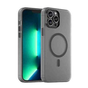 For iPhone 13 Pro Max MagSafe Frosted Translucent TPU + PC Full Coverage Phone Case(Black)
