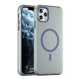 For iPhone 11 Pro Max MagSafe Frosted Translucent TPU + PC Full Coverage Phone Case(Dark Blue)