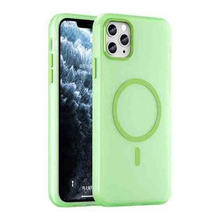 For iPhone 11 Pro Max MagSafe Frosted Translucent TPU + PC Full Coverage Phone Case(Green)