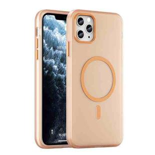 For iPhone 11 Pro Max MagSafe Frosted Translucent TPU + PC Full Coverage Phone Case(Orange)