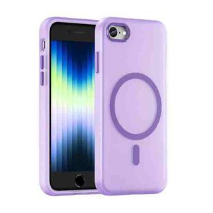 For iPhone SE 2022 / 2020 / 8 MagSafe Frosted Translucent TPU + PC Full Coverage Phone Case(Dark Purple)