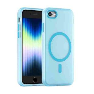 For iPhone SE 2022 / 2020 / 8 MagSafe Frosted Translucent TPU + PC Full Coverage Phone Case(Blue)