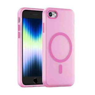 For iPhone SE 2022 / 2020 / 8 MagSafe Frosted Translucent TPU + PC Full Coverage Phone Case(Pink)