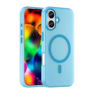 For iPhone 17 MagSafe Frosted Translucent TPU + PC Full Coverage Phone Case(Blue)