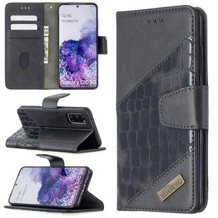 For Samsung Galaxy S20 Matching Color Crocodile Texture Horizontal Flip PU Leather Case with Wallet & Holder & Card Slots(Black)
