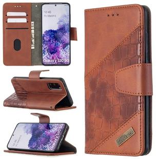 For Samsung Galaxy S20 Matching Color Crocodile Texture Horizontal Flip PU Leather Case with Wallet & Holder & Card Slots(Brown)