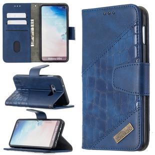 For Samsung Galaxy S10e Matching Color Crocodile Texture Horizontal Flip PU Leather Case with Wallet & Holder & Card Slots(Blue)