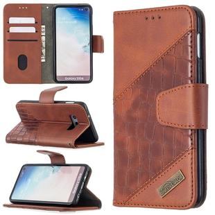 For Samsung Galaxy S10e Matching Color Crocodile Texture Horizontal Flip PU Leather Case with Wallet & Holder & Card Slots(Brown)