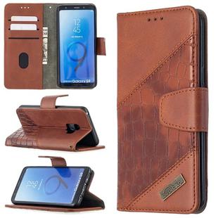 For Samsung Galaxy S9 Matching Color Crocodile Texture Horizontal Flip PU Leather Case with Wallet & Holder & Card Slots(Brown)