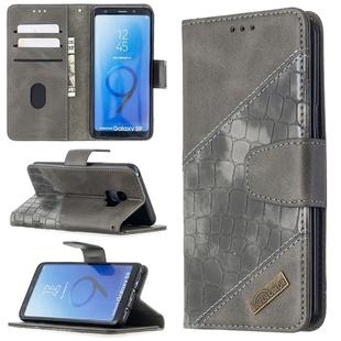 For Samsung Galaxy S9 Matching Color Crocodile Texture Horizontal Flip PU Leather Case with Wallet & Holder & Card Slots(Grey)
