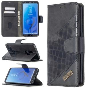 For Samsung Galaxy  S9 Plus Matching Color Crocodile Texture Horizontal Flip PU Leather Case with Wallet & Holder & Card Slots(Black)