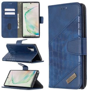 For Samsung Galaxy  Note 10 Plus Matching Color Crocodile Texture Horizontal Flip PU Leather Case with Wallet & Holder & Card Slots(Blue)