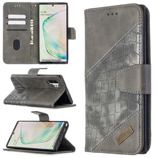 For Samsung Galaxy  Note 10 Plus Matching Color Crocodile Texture Horizontal Flip PU Leather Case with Wallet & Holder & Card Slots(Grey)