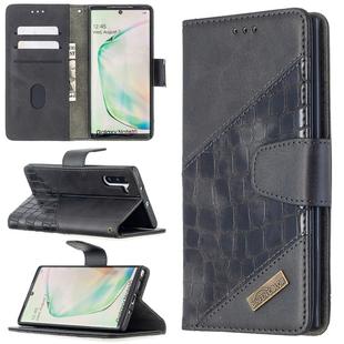 For Samsung Galaxy Note 10 Matching Color Crocodile Texture Horizontal Flip PU Leather Case with Wallet & Holder & Card Slots(Black)