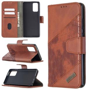 For Samsung Galaxy Note20 Matching Color Crocodile Texture Horizontal Flip PU Leather Case with Wallet & Holder & Card Slots(Brown)