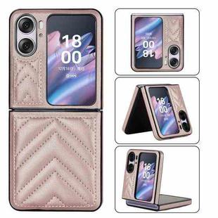 For OPPO Find N2 Flip V-shaped Folding Phone Case(Rose Gold)