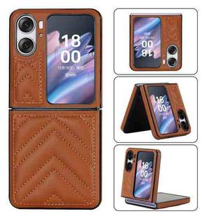 For OPPO Find N2 Flip V-shaped Folding Phone Case(Brown)