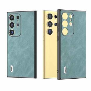 For Samsung Galaxy S24 Ultra 5G ABEEL Elegant Series PU Leather Black Edge Phone Case(Light Blue)