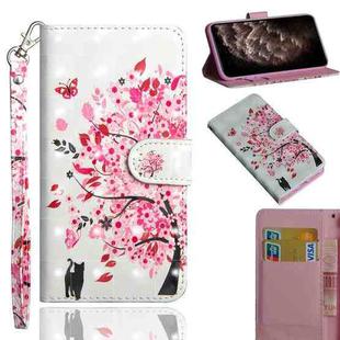 For iPhone 11 Pro Max 3D Painting Pattern Horizontal Flip TPU + PU Leather Case with Holder & Card Slots & Wallet & Lanyard(Tree Cat)