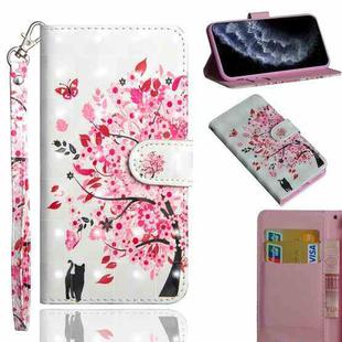 For iPhone 11 Pro 3D Painting Pattern Horizontal Flip TPU + PU Leather Case with Holder & Card Slots & Wallet & Lanyard(Tree Cat)