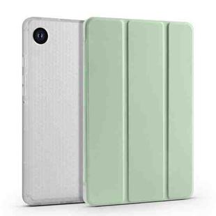 For Samsung Galaxy Tab A9+ X210 3-fold Clear Honeycomb TPU Leather Tablet Case with Pen Slot(Green)