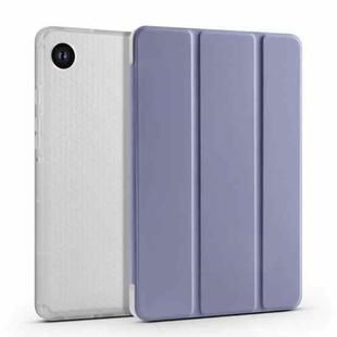 For Samsung Galaxy Tab A9+ X210 3-fold Clear Honeycomb TPU Leather Tablet Case with Pen Slot(Lavender Purple)