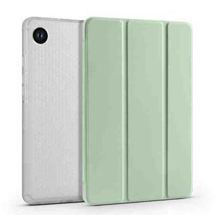 For Samsung Galaxy Tab A9 X110 3-fold Clear Honeycomb TPU Leather Tablet Case with Pen Slot(Green)