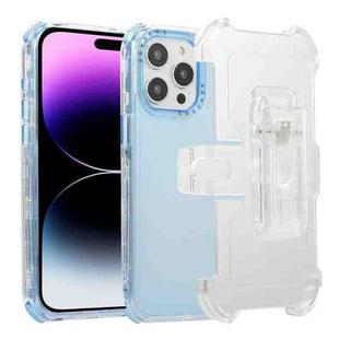 For iPhone 14 Pro Frosted PC+TPU Phone Case with Back Clip(Sky Blue)