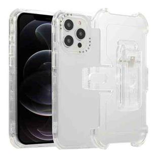 For iPhone 12 Pro Frosted PC+TPU Phone Case with Back Clip(White)