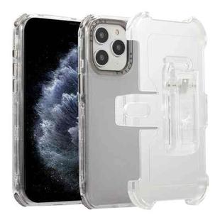 For iPhone 11 Pro Max Frosted PC+TPU Phone Case with Back Clip(Transparent Black)