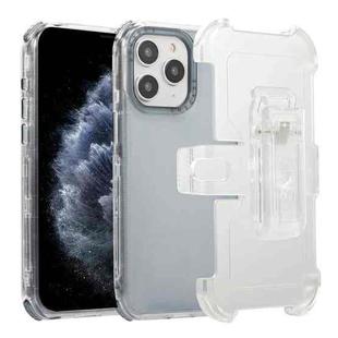 For iPhone 11 Pro Frosted PC+TPU Phone Case with Back Clip(Transparent Blue)