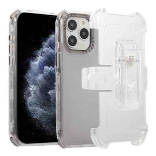 For iPhone 11 Pro Frosted PC+TPU Phone Case with Back Clip(Transparent Black)