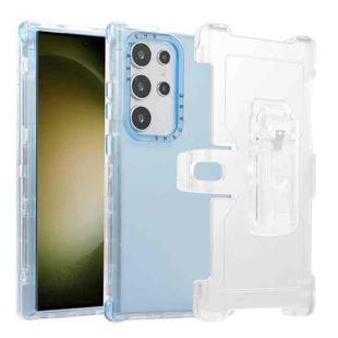 For Samsung Galaxy S24 Ultra 5G Frosted PC+TPU Phone Case with Back Clip(Sky Blue)