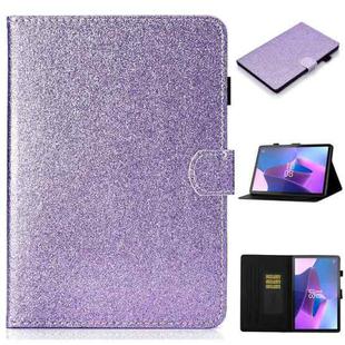 For Lenovo Tab P12 2023 / TB370FU Varnish Glitter Powder Smart Leather Tablet Case(Purple)