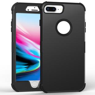 For iPhone 7 / 8 Plus 3 in 1 All-inclusive Shockproof Airbag Silicone + PC Case(Black)