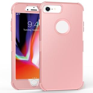 For iPhone 7 / 8 3 in 1 All-inclusive Shockproof Airbag Silicone + PC Case(Rose Gold)