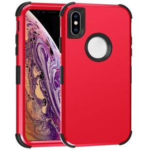 For iPhone XS Max 3 in 1 All-inclusive Shockproof Airbag Silicone + PC Case(Red)