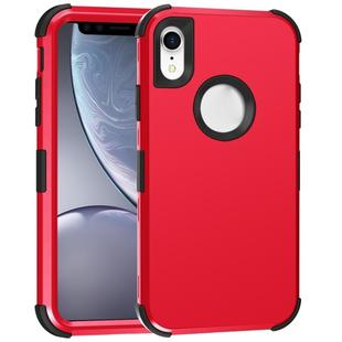 For iPhone XR 3 in 1 All-inclusive Shockproof Airbag Silicone + PC Case(Red)